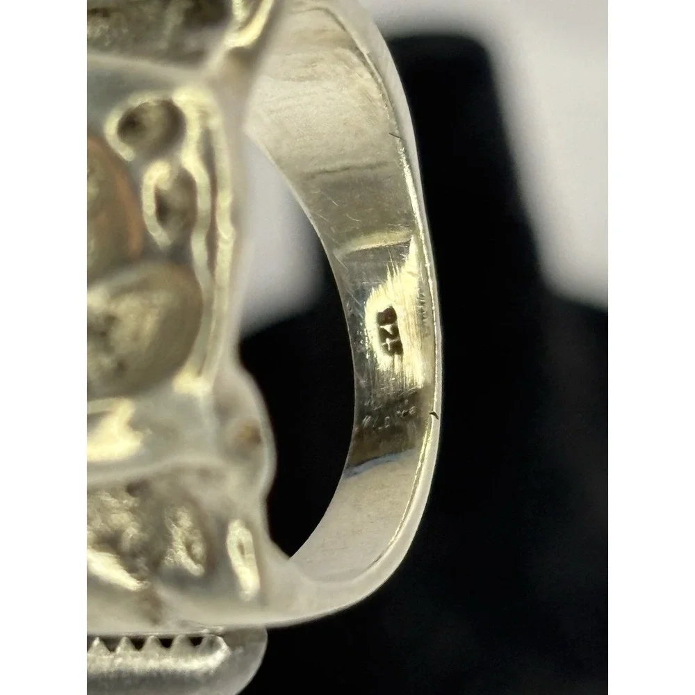 Sterling Silver Brutalist Abstract Ring Size 7 Artisan‎ Modernist Chunky